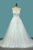 2024 Sweetheart Wedding Dresses A Line Tulle With PCBMXDE7