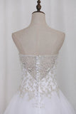 2024 A Line Sweetheart Beaded Bodice Wedding Dresses Organza PKDLNETP