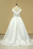 2024 Vintage Wedding Dresses Boat Neck A Line Satin PB4ZJBYQ