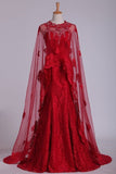 2024 Lace Prom Dresses Mermaid Sweetheart With Beading And P184XKK3