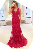 2024 Popular Straps Prom Dresses Tulle With Applique Sweep P3ASFSNE