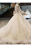 Count Train Princess Wedding Dresses Sweetheart Long Sleeves Ball Gown Wedding STIPJ37M9KE