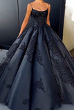 2024 Spaghetti Straps Prom Dresses Satin A Line With PAT51JQM