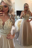 2024 Prom Dresses Scoop A Line With Sash And P4Z43SC4