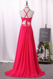 2024 New Arrival A Line Chiffon Halter Open Back PYE21665