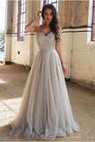 2024 Spaghetti Straps Beaded Bodice Prom Dresses A Line P72ZX4L6