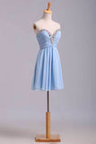 2024 Prom Dresses A Line Short/Mini Sweetheart Chiffon With PQ9M4YA4