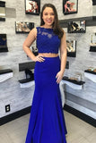 Mermaid Two Piece Formal Prom Dress P91LLC8D