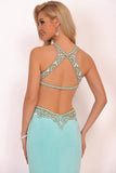 2024 Prom Dresses Scoop Beaded Bodice Mermaid Spandex PX69NZA7