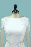 2024 Wedding Dresses Mermaid Scoop Long Sleeves Elastic Satin P5Y94XL3