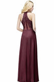 Lace Chiffon Prom Dresses Beading Applique A Line V Neck P2C3FLSL