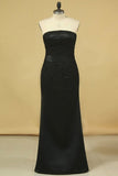 2024 Mother Of The Bride Dresses Strapless Satin With Applique And Jacket PMTQFFDP