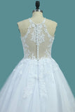 2024 Tulle & Lace Wedding Dresses Scoop A Line With PLEKTNCM