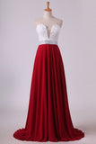 2024 Chiffon With Applique And Beads Prom Dresses Sweetheart A P6YZQZM1