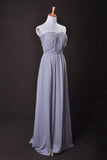 Silver Prom Dress A Line Strapless Floor Length Sweep/Brush Train PA1MEEMD