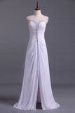 2024 New Arrival White Sheath/Column Sweetheart Chiffon Floor PF44J2MS