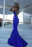 Chic Mermaid Royal Blue Long Backless Prom PSR7KAG6