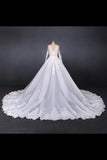 Gorgeous Long Sleeves Long Wedding Dresses V Neck Long PYTGHFTB