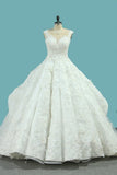 2024 Bateau Top Quality Lace Ball Gown Wedding Dresses P4FDQLE4