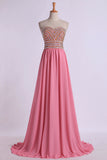 2024 Prom Gown A-Line Sweetheart Sweep/Brush With P842JZ7X