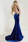 2024 Sexy Open Back Velvet Evening Dresses V Neck P2X7FA3K