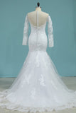 2024 Mermaid New Arrival Scoop Wedding Dresses Tulle PQ52QM8N