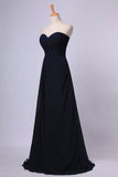 2024 Full Length Sweetheart Chiffon Bridesmaid Dresses Shirred Bodice Empire Waist Chiffon PC8Q1ZZK