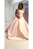 Wedding Dresses Strapless Satin A Line With STIP9LAL4E5