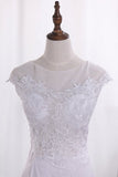 2024 Wedding Dresses Scoop Cap Sleeves Chiffon With P7LS7H13