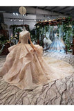 Ball Gown Wedding Dresses V Neck Cap Sleeves Top Quality Appliques P4RMQLJJ