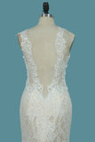 2024 Spaghetti Straps Lace Mermaid Wedding Dresses PHJP43YS