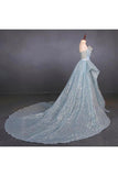 Gorgeous Strapless Puffy Prom Dress Glitter Sheath Evening Dress With PTC7P6L8