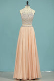 2024 Prom Dresses Scoop Beaded Bodice Chiffon PD2GRCZJ