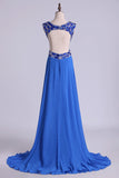 2024 V-Neck Prom Dresses A Line Chiffon PXKGGKP7