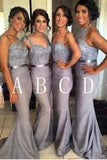 2024 Mermaid Elastic Satin Bridesmaid Dresses With Applique And Sash PK7SG9FD