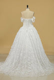 2024 Tulle Off The Shoulder A Line Wedding Dresses With PKZPKLDG