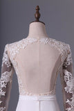 Wedding Dresses Scoop Long Sleeves With Sash Sweep P8TBNJ5Y