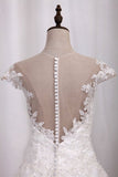 2024 A Line Wedding Dresses Scoop Tulle With Applique P3ERK5HX