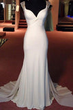 Beading White Floor Length Chiffon Prom Dresses Evening