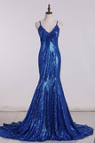 2024 Mermaid Spaghetti Straps Prom Dresses With P5RJJKQY