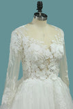 2024 Scoop Long Sleeves Tulle Wedding Dresses With PEAH8YZT