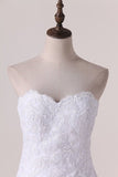 2024 Strapless Wedding Dresses A Line Tulle With P4SAE4NB