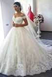 Charming Off The Shoulder Ivory Wedding Dresses Elegant PX96L46C