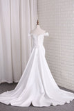 2024 Satin Mermaid Off The Shoulder Wedding Dresses PF5JQA4F