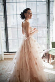 Pretty Sweetheart Long Open Back Wedding Dresses Charming PRGLG3HL