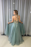 A-Line Spagahetti Straps Sweetheart Beades Long Prom Dresses Evening STIPQTT3PE6