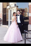 Elegant Ball Gown Prom Dresses With Appliques V Neck P5FTLZFQ