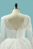 2024 V Neck Sheath Wedding Dresses With Applique Long Sleeves PZLDKTJM