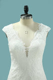 2024 V Neck Mermaid Wedding Dresses Lace With Applique PHLF6RNM