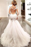 2024 V Neck Wedding Dresses Mermaid/Trumpet With Applique And Beads PPMNXYJB